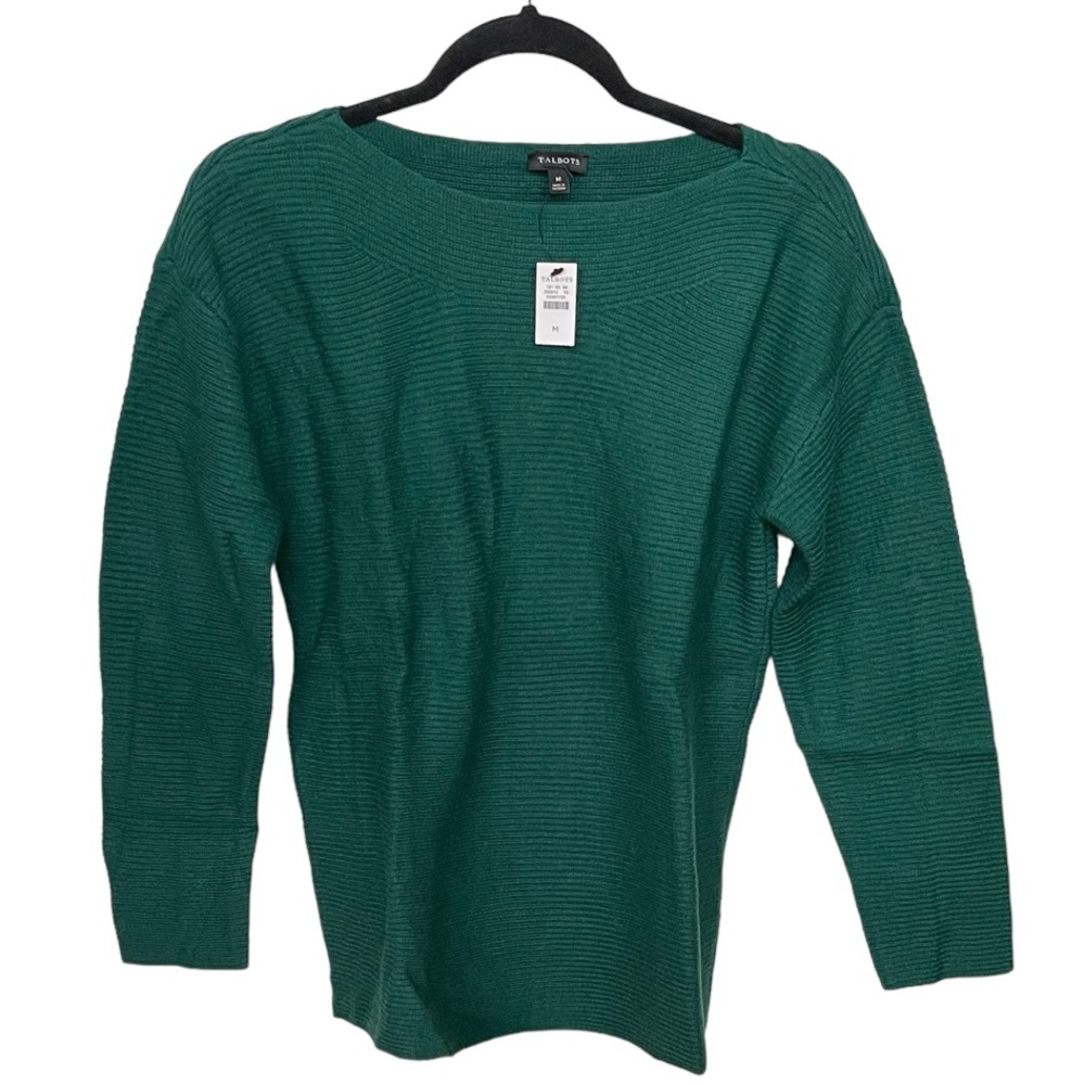 New!!! Talbots Forest Green Crew Neck Sweater